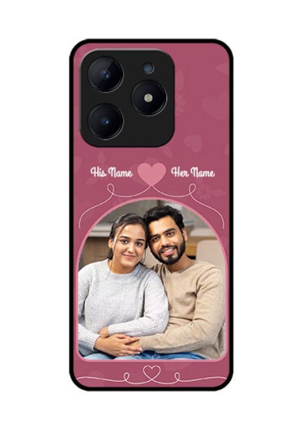 Realme Narzo N63 Custom Glass Phone CaseLove Floral Design