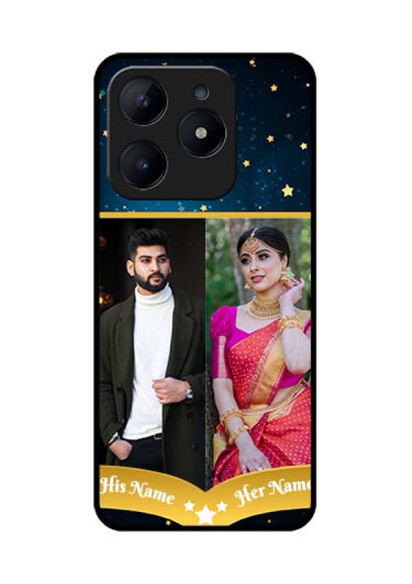 Realme Narzo N63 Custom Glass Phone CaseGalaxy Stars Backdrop Design