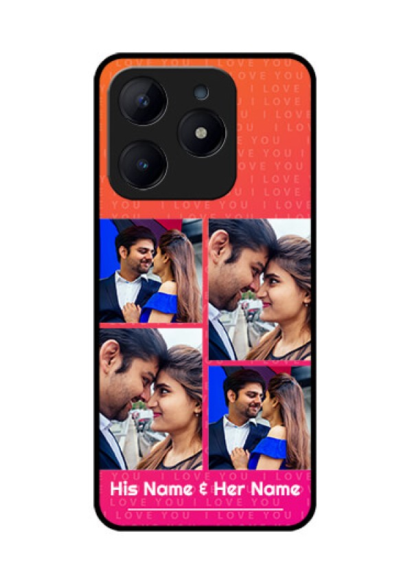 Realme Narzo N63 Custom Glass Phone CaseI Love You Pink Design