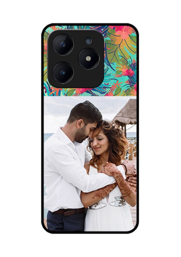 Realme Narzo N63 Custom Glass Phone CaseWatercolor Floral Design