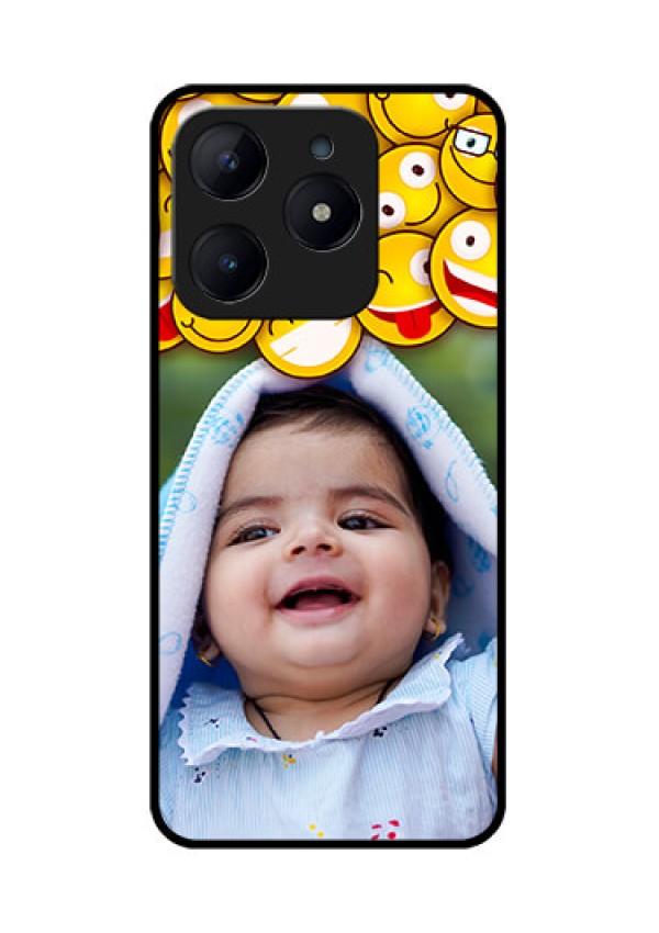 Realme Narzo N63 Custom Glass Phone CaseWith Smiley Emoji Design