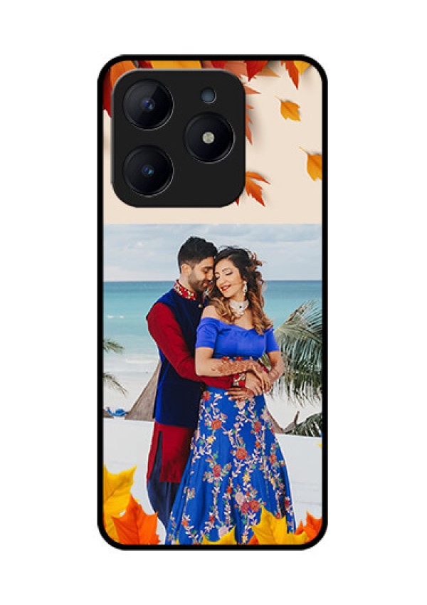 Realme Narzo N63 Custom Glass Phone CaseAutumn Maple Leaves Design