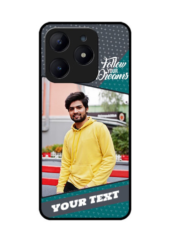 Realme Narzo N63 Custom Glass Phone CaseBackground Pattern Design With Quote