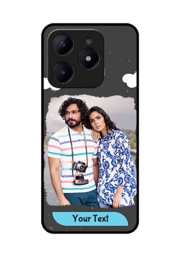 Realme Narzo N63 Custom Glass Phone CaseSplashes With Love Doodles Design