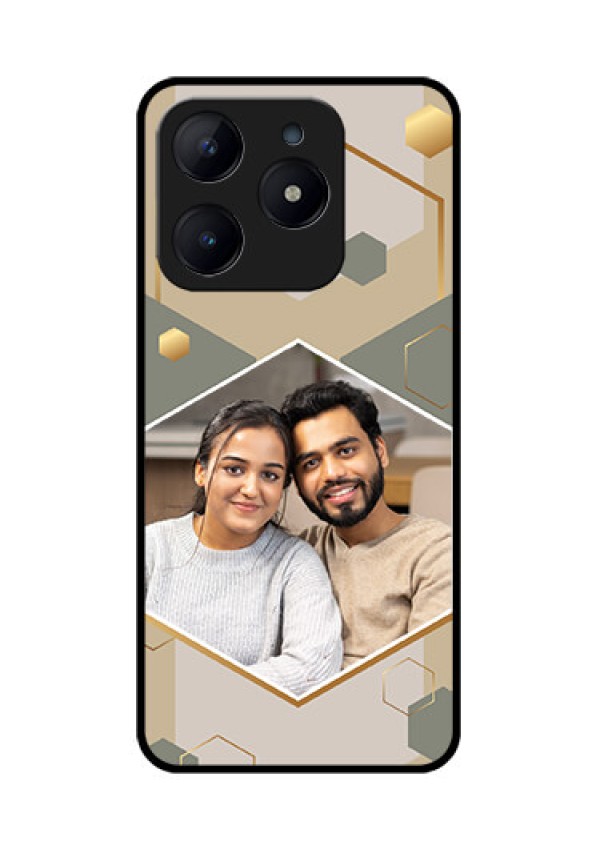 Realme Narzo N63 Custom Glass Phone CaseStylish Hexagon Pattern Design