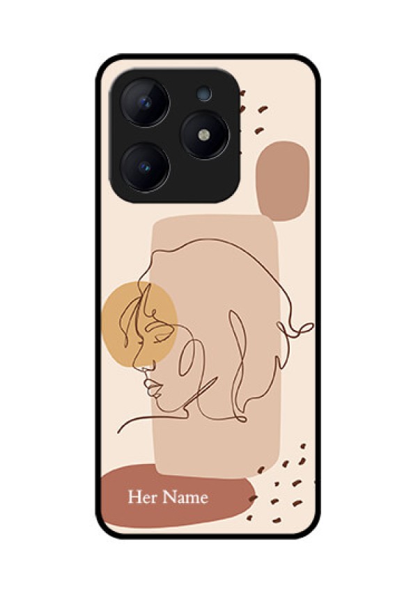 Realme Narzo N63 Custom Glass Phone CaseCalm Woman Line Art Design