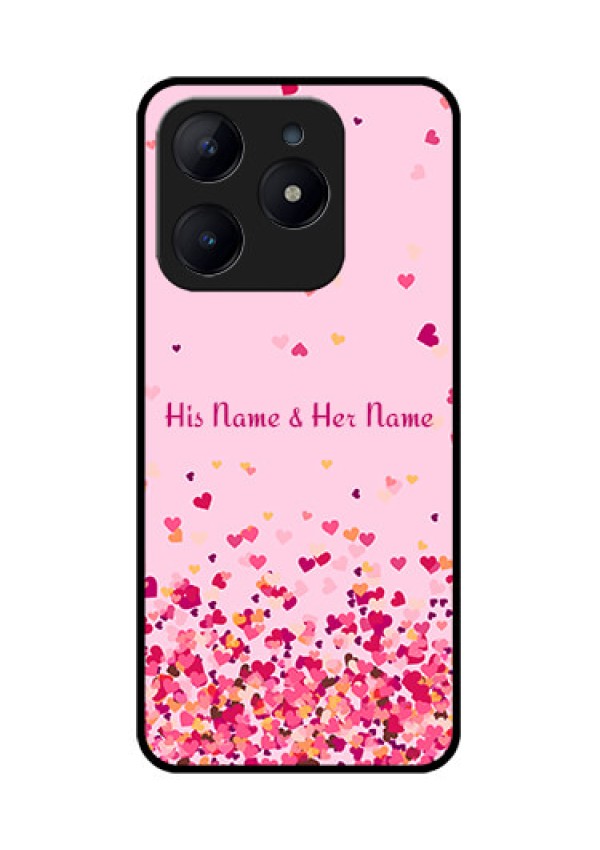 Realme Narzo N63 Custom Glass Phone CaseFloating Hearts Design