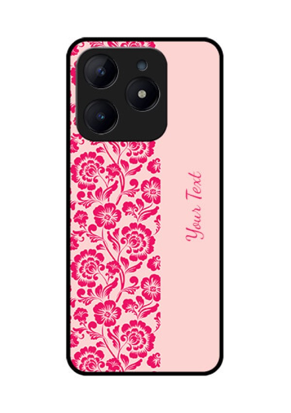 Realme Narzo N63 Custom Glass Phone CaseAttractive Floral Pattern Design