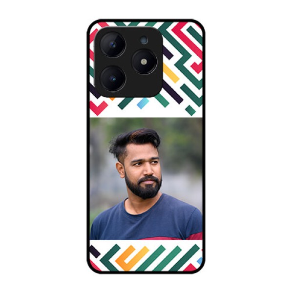 Realme Narzo N63 Custom Glass Phone CaseColorful Maze Pattern Design Realme Narzo N63 Custom Glass Phone CaseColorful Maze Pattern Design