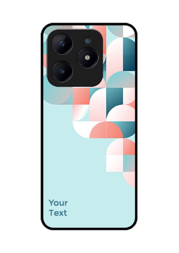 Realme Narzo N63 Custom Glass Phone CaseStylish Semi - Circle Pattern Design