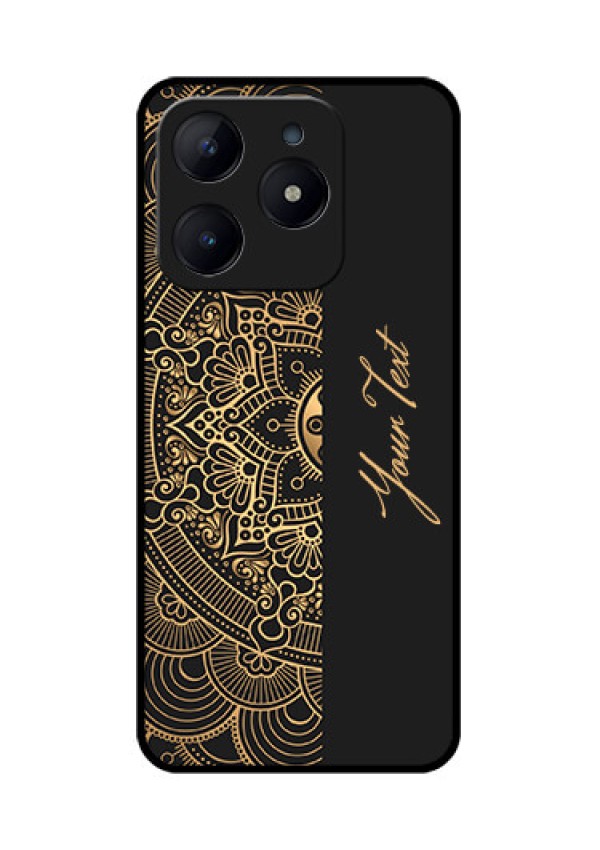 Realme Narzo N63 Custom Glass Phone CaseMandala Art With Custom Text Design