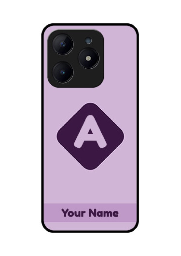 Realme Narzo N63 Custom Glass Phone CaseCustom Letter In Curved Badge Design