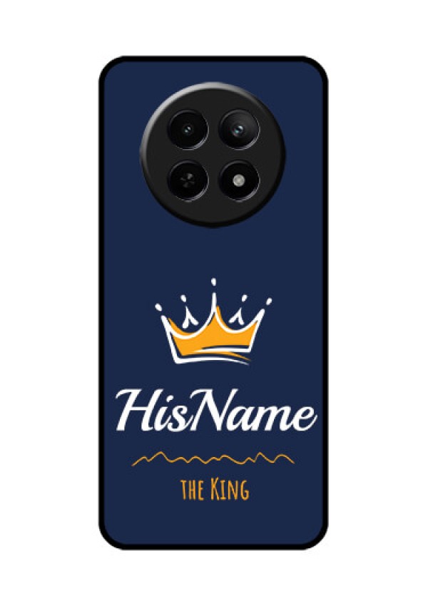 Realme Narzo N65 5G Custom Glass Phone Case - King With Name Design