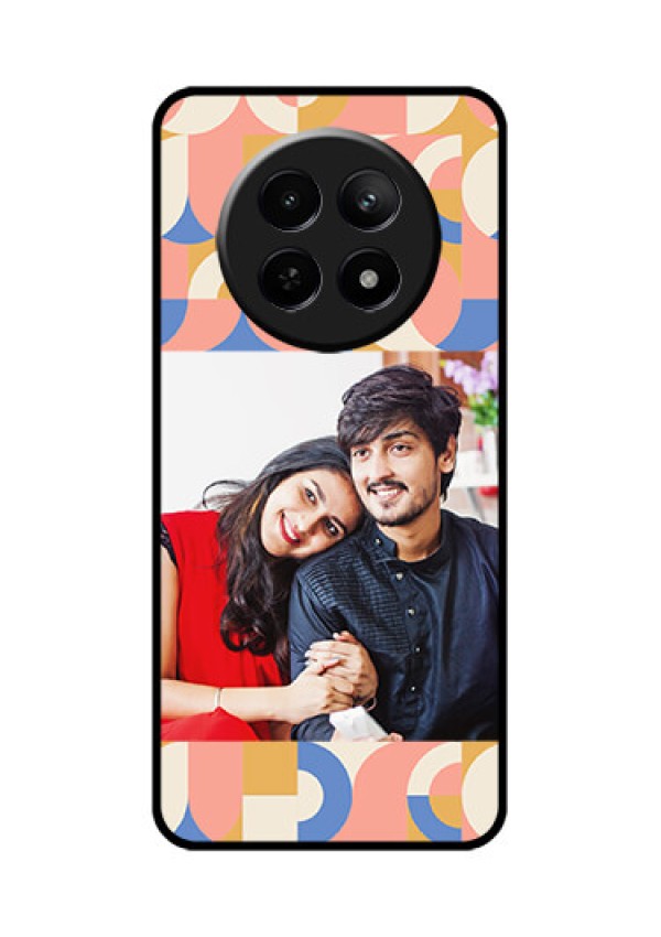 Realme Narzo N65 5G Custom Glass Phone Case - Semi - Circle Maze Pattern Design