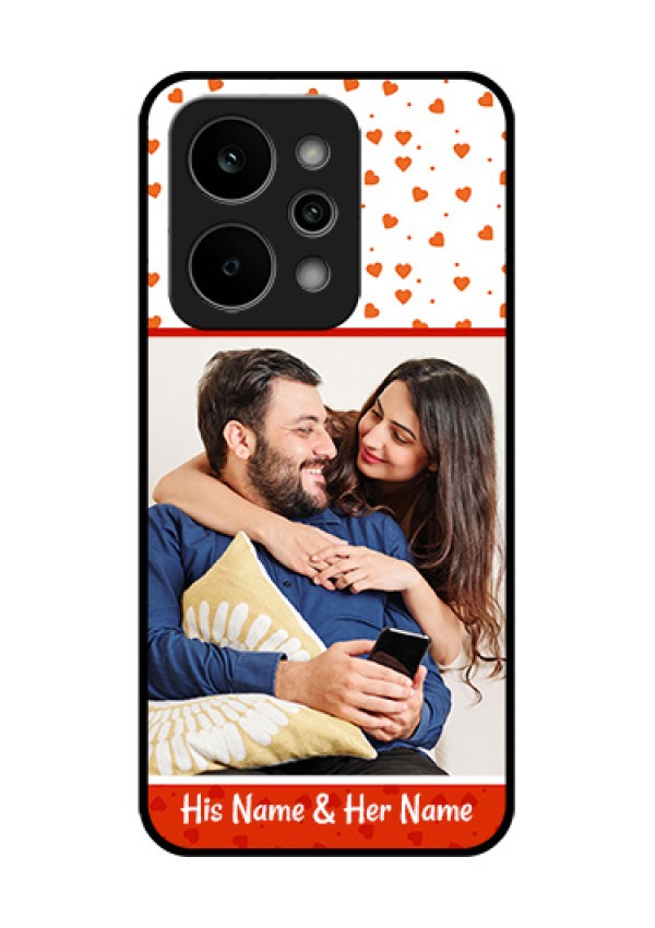 Realme Narzo Power 5G Custom Glass Phone Case - Orange Love Symbol Design