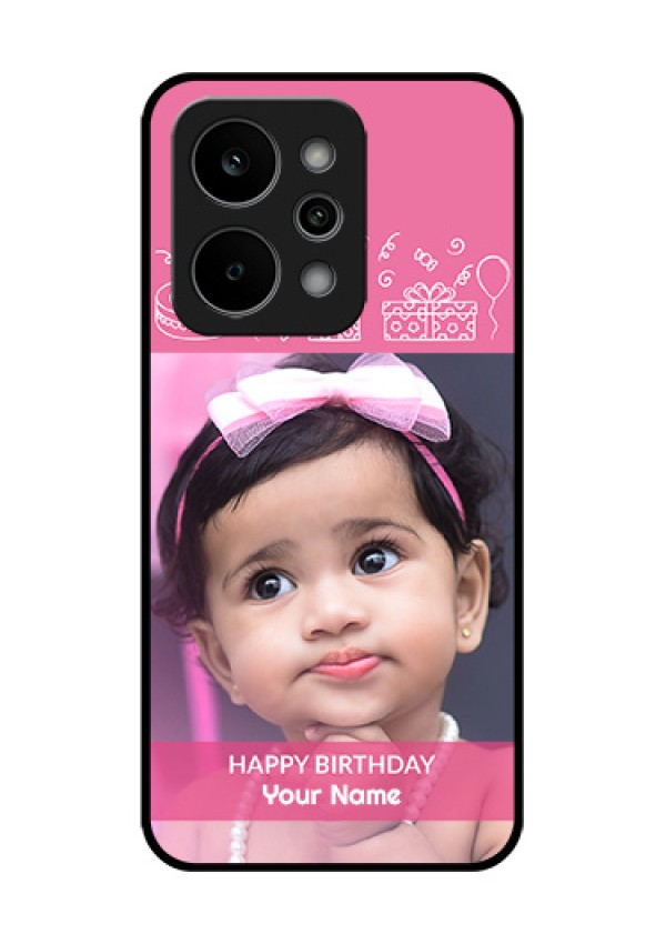 Realme Narzo Power 5G Custom Glass Phone Case - With Birthday Line Art Design