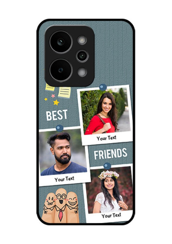 Realme Narzo Power 5G Custom Glass Phone Case - Sticky Frames And Friendship Design