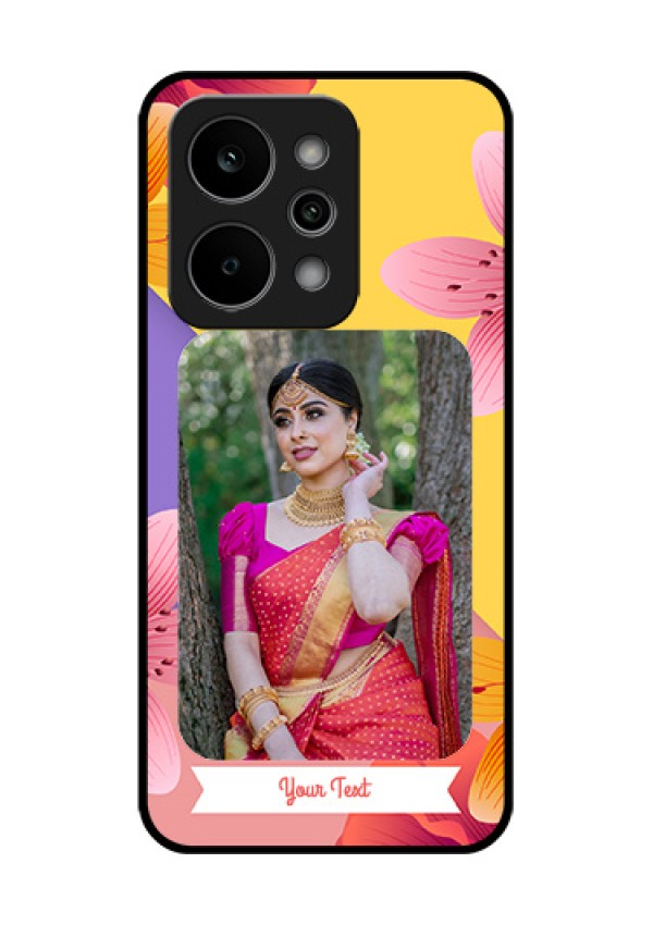 Realme Narzo Power 5G Custom Glass Phone Case - 3 Image With Vintage Floral Design