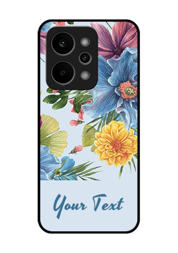 Realme Narzo Power 5G Custom Glass Phone Case - Stunning Watercolored Flowers Painting Design