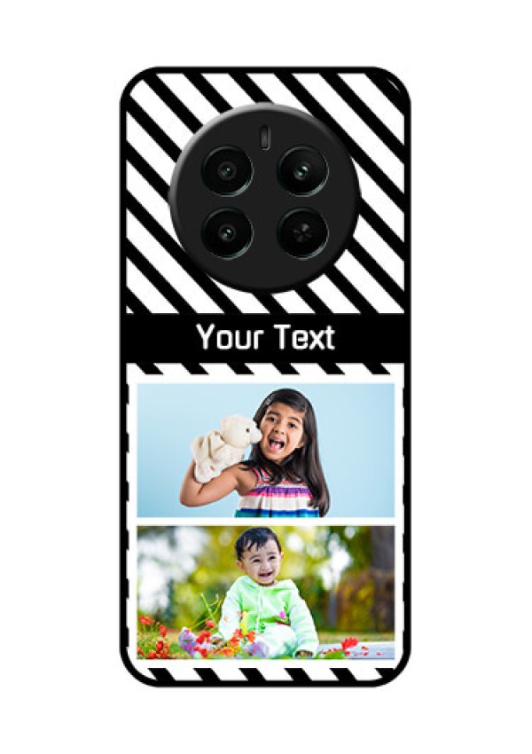 Realme P1 5G Custom Glass Phone Case - Black And White Stripes Design