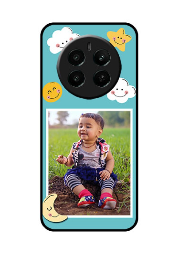 Realme P1 5G Custom Glass Phone Case - Smiley Kids Stars Design