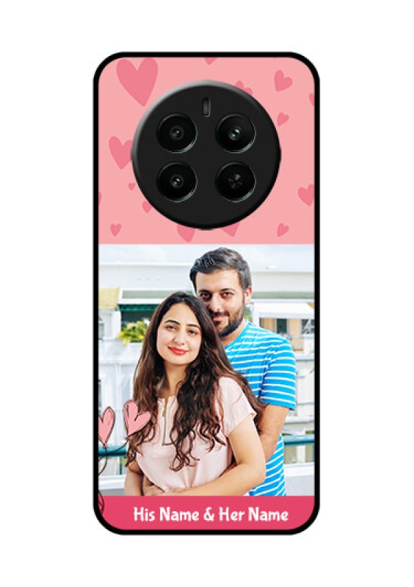 Realme P1 5G Custom Glass Phone Case - Love Design Peach Color