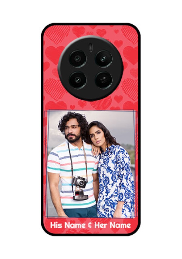 Realme P1 5G Custom Glass Phone Case - With Red Heart Symbols Design