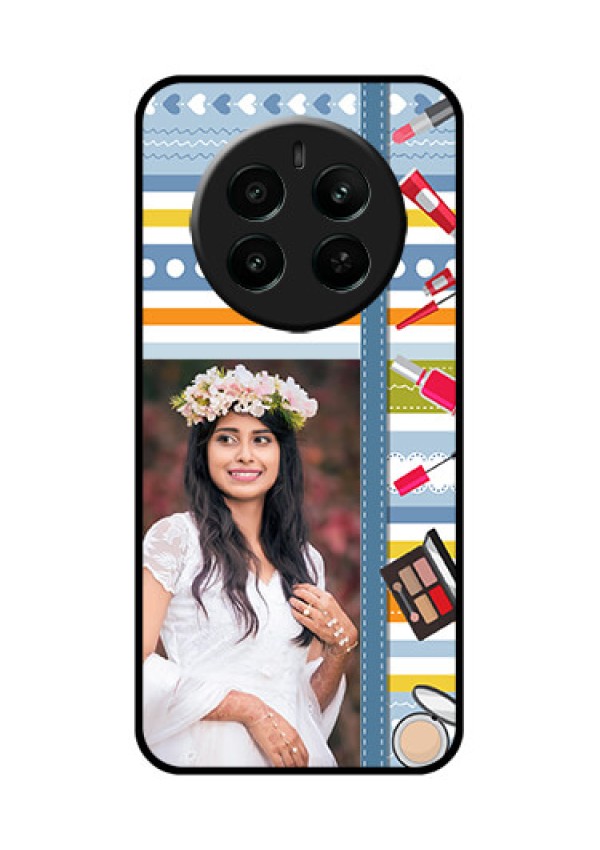 Realme P1 5G Custom Glass Phone Case - Makeup Icons Design
