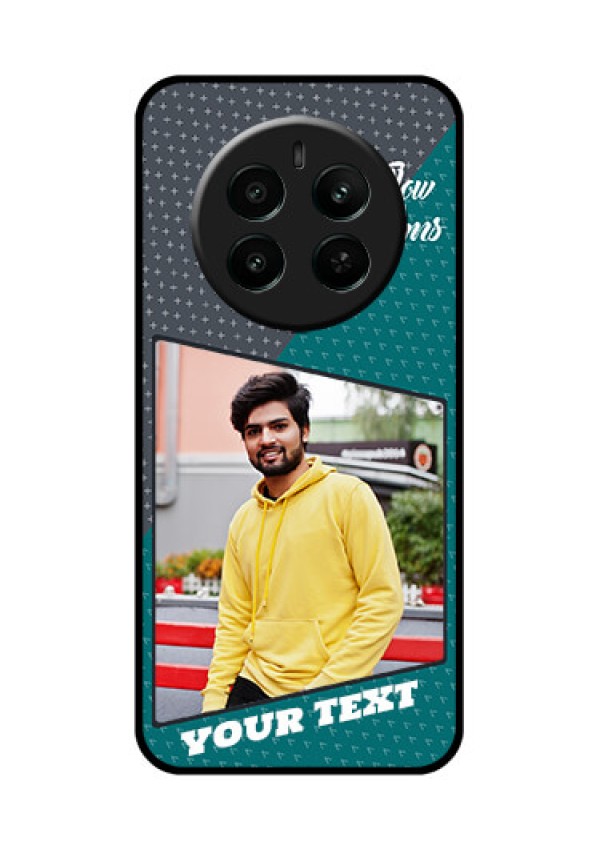 Realme P1 5G Custom Glass Phone Case - Background Pattern Design With Quote