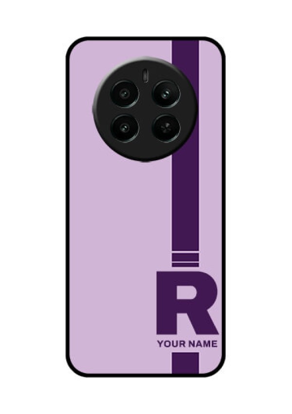 Realme P1 5G Custom Glass Phone Case - Simple Dual Tone Stripe With Name Design