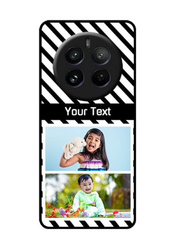 Realme P1 Pro 5G Custom Glass Phone CaseBlack And White Stripes Design