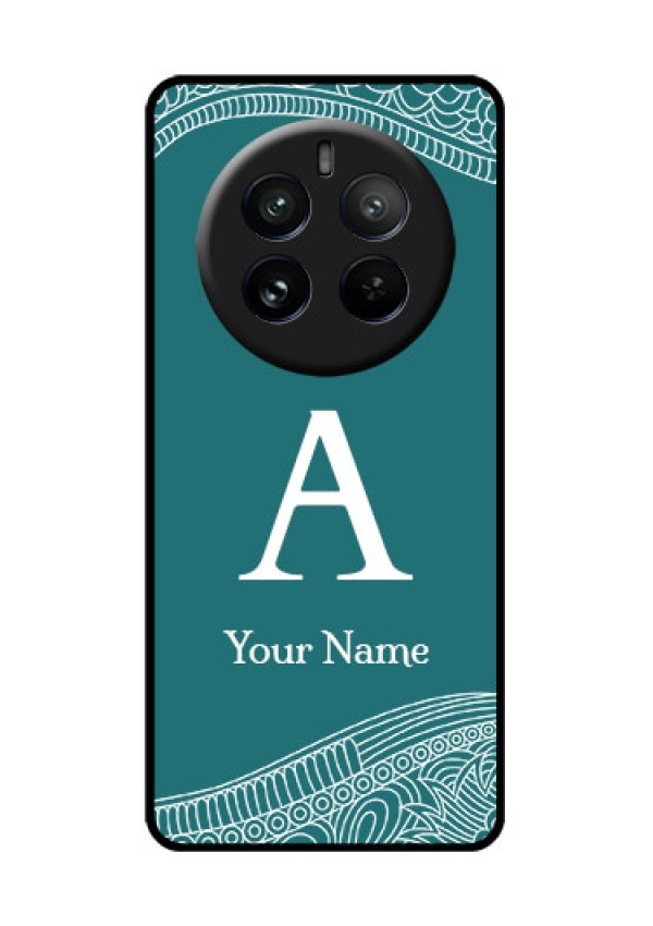 Realme P1 Pro 5G Custom Glass Phone CaseLine Art Pattern With Custom Name Design