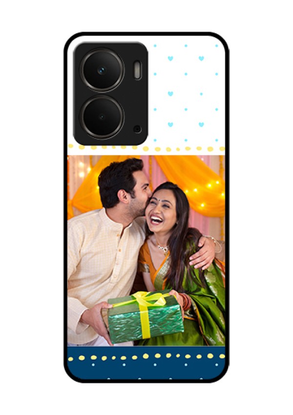 Realme P3 5G Custom Glass Phone Case - White And Blue Abstract Design