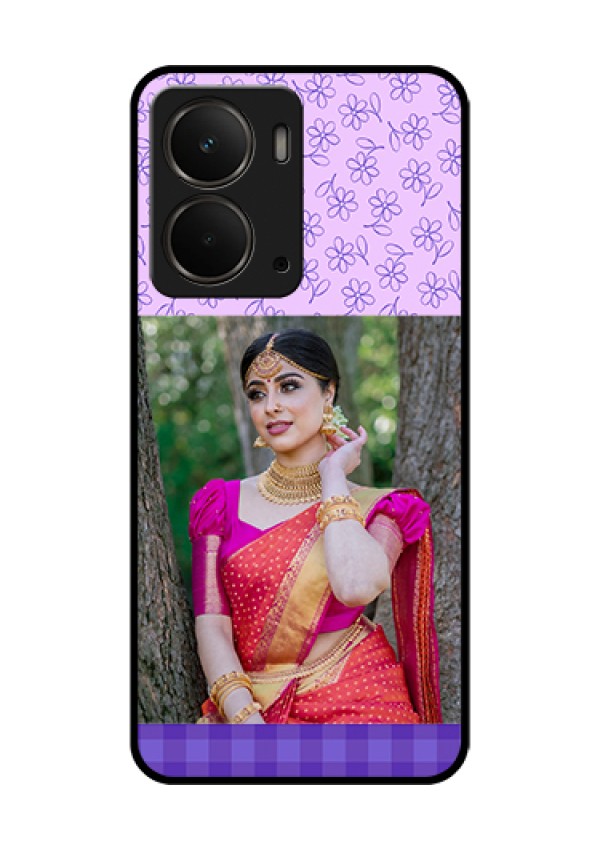 Realme P3 5G Custom Glass Phone Case - Purple Floral Design