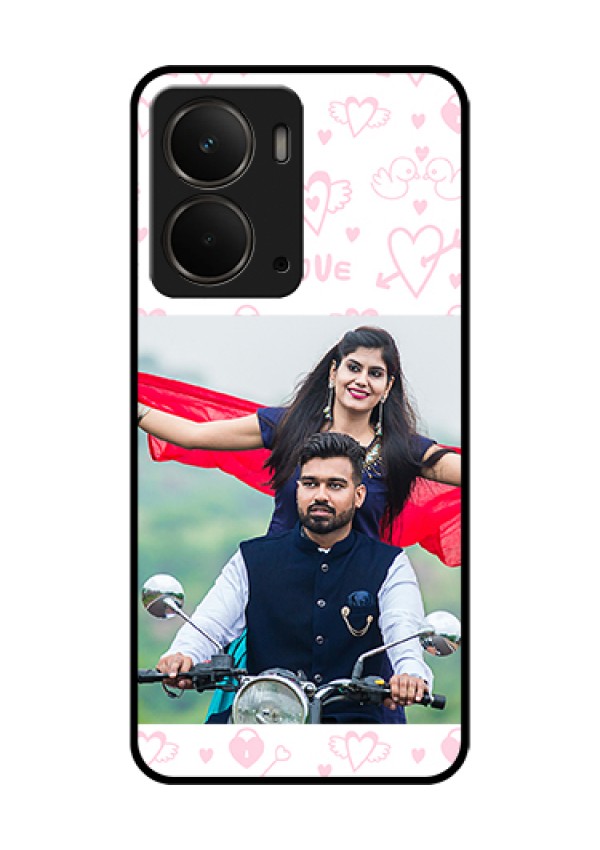 Realme P3 5G Custom Glass Phone Case - Pink Flying Heart Design