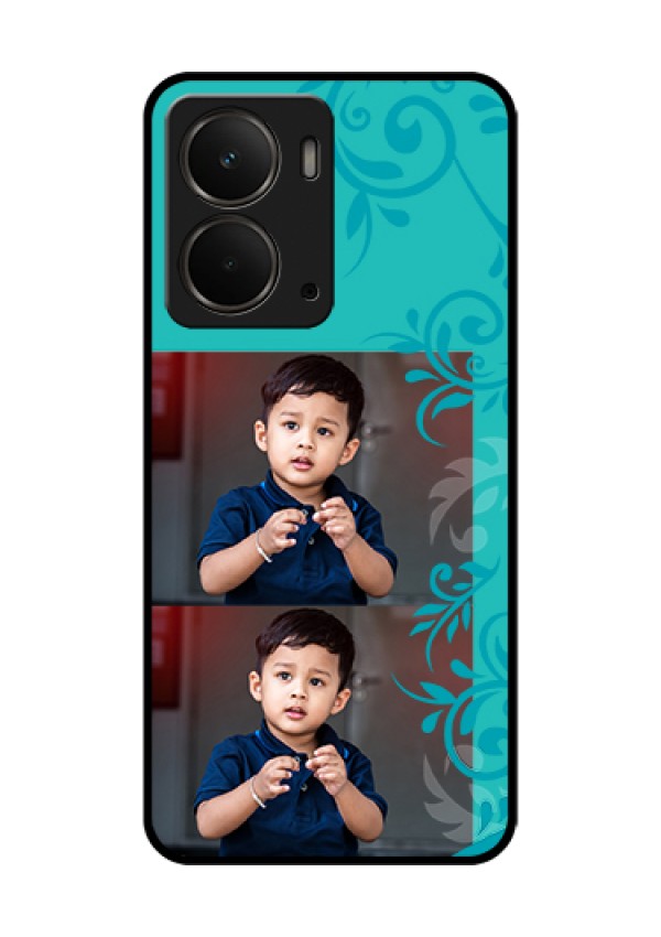 Realme P3 5G Custom Glass Phone Case - With Photo And Green Floral Design