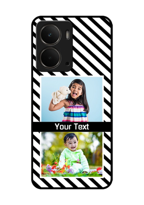 Realme P3 5G Custom Glass Phone Case - Black And White Stripes Design