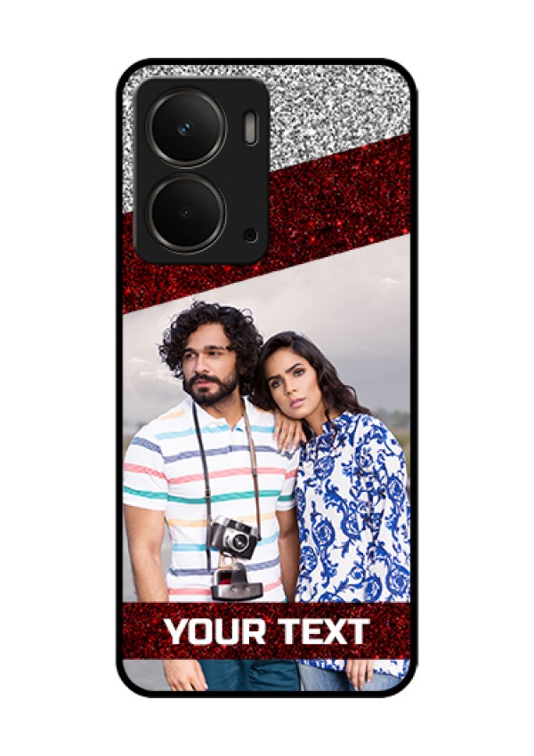 Realme P3 5G Custom Glass Phone Case - Image Holder With Glitter Strip Design
