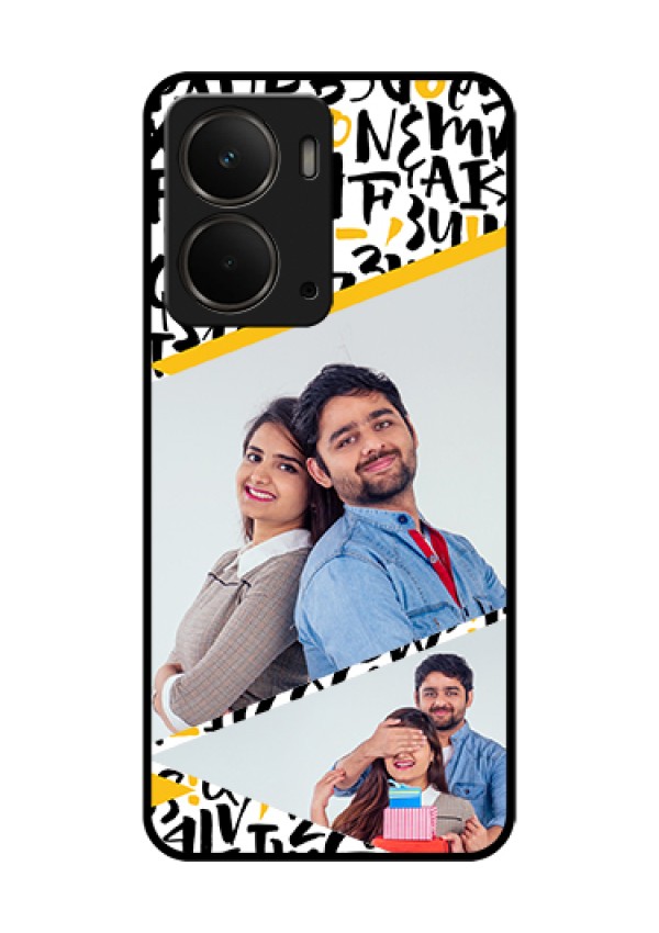 Realme P3 5G Custom Glass Phone Case - Letters Pattern Design
