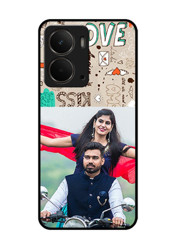 Realme P3 5G Custom Glass Phone Case - Love Doodle Pattern