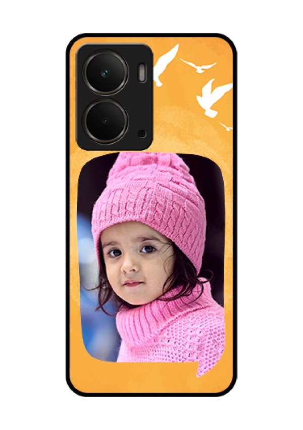 Realme P3 5G Custom Glass Phone Case - Water Color Design With Bird Icons