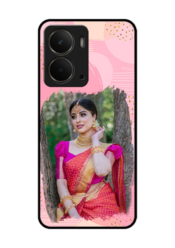 Realme P3 5G Custom Glass Phone Case - Gold Glitter Splash Design