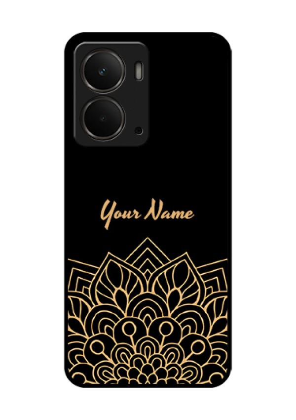 Realme P3 5G Custom Glass Phone Case - Golden Mandala Design