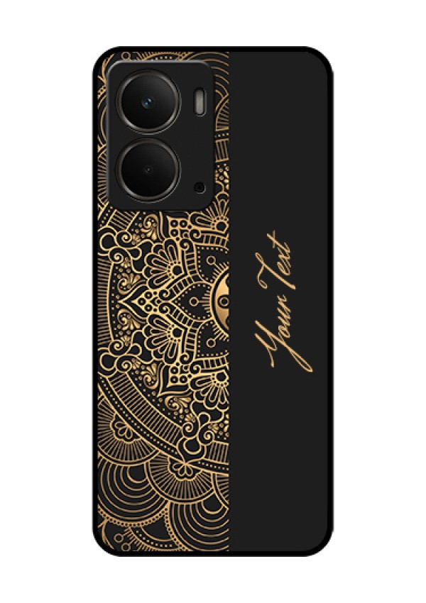 Realme P3 5G Custom Glass Phone Case - Mandala Art With Custom Text Design
