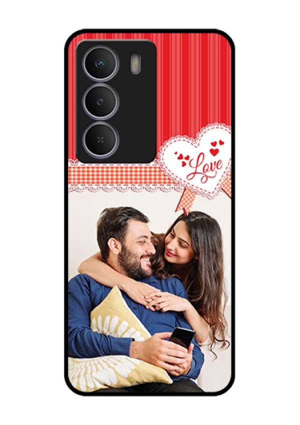 Realme P3 Lite 5G Custom Glass Phone Case - Red Love Pattern Design