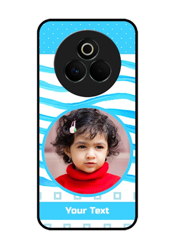 Realme P3 Pro 5G Custom Glass Phone Case - Simple Blue Case Design