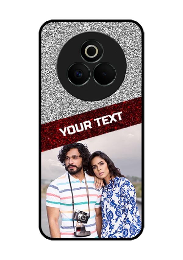 Realme P3 Pro 5G Custom Glass Phone Case - Image Holder With Glitter Strip Design