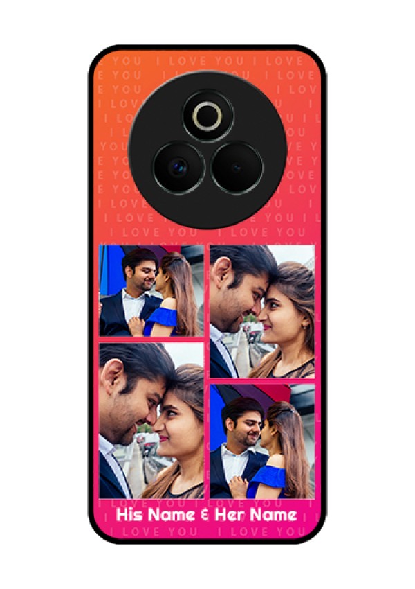 Realme P3 Pro 5G Custom Glass Phone Case - I Love You Pink Design