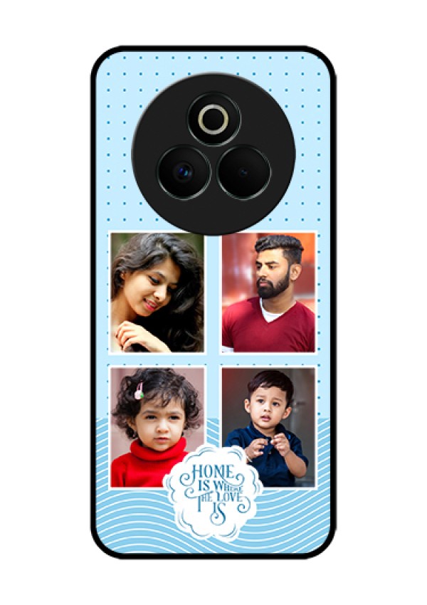Realme P3 Pro 5G Custom Glass Phone Case - Cute Love Quote With 4 Pic Upload Design
