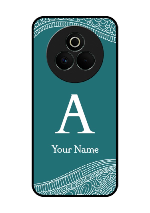 Realme P3 Pro 5G Custom Glass Phone Case - Line Art Pattern With Custom Name Design